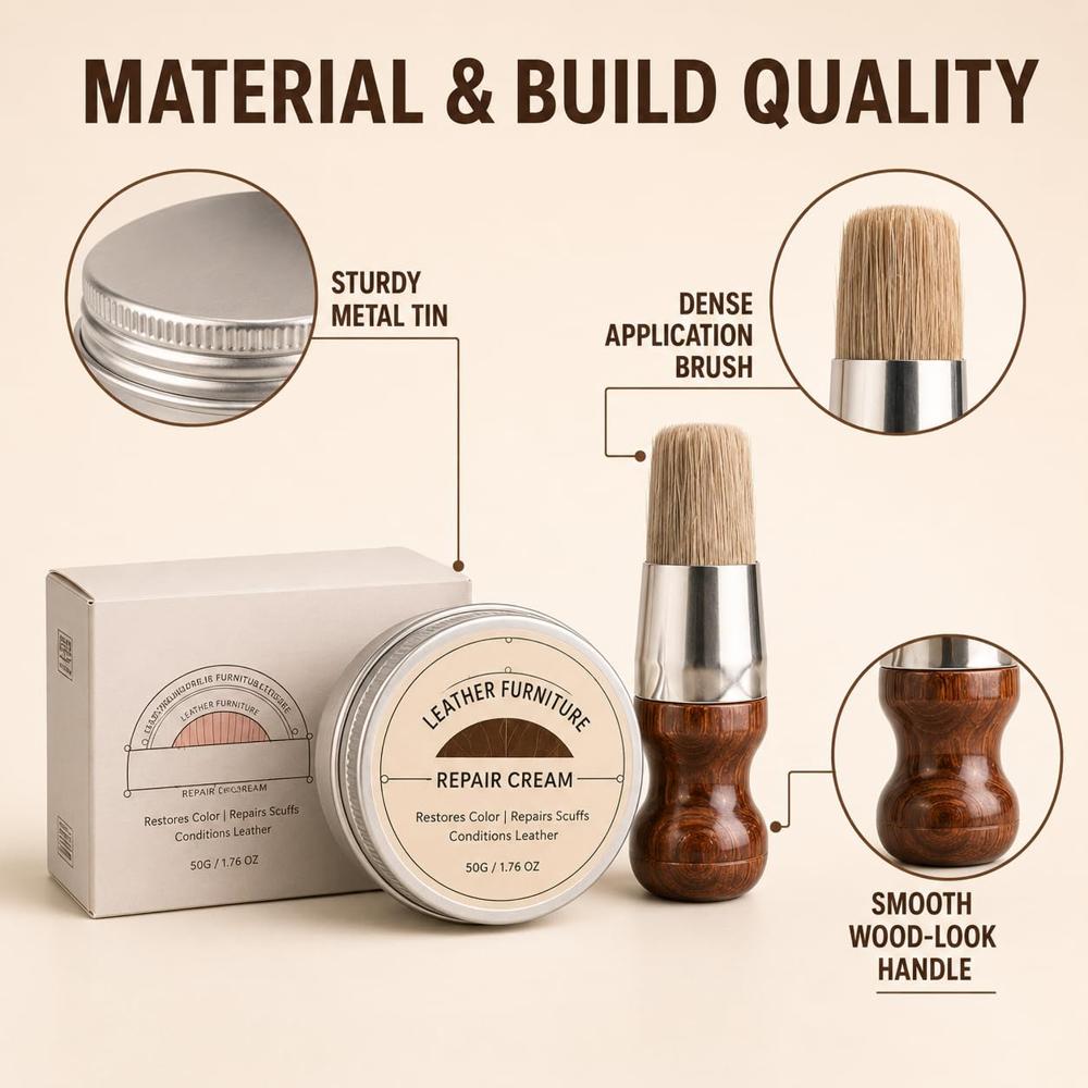Leather Furniture Repair Cream With Brush