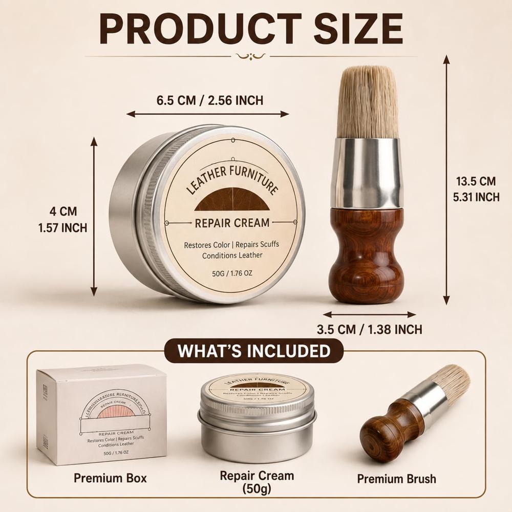 Leather Furniture Repair Cream With Brush