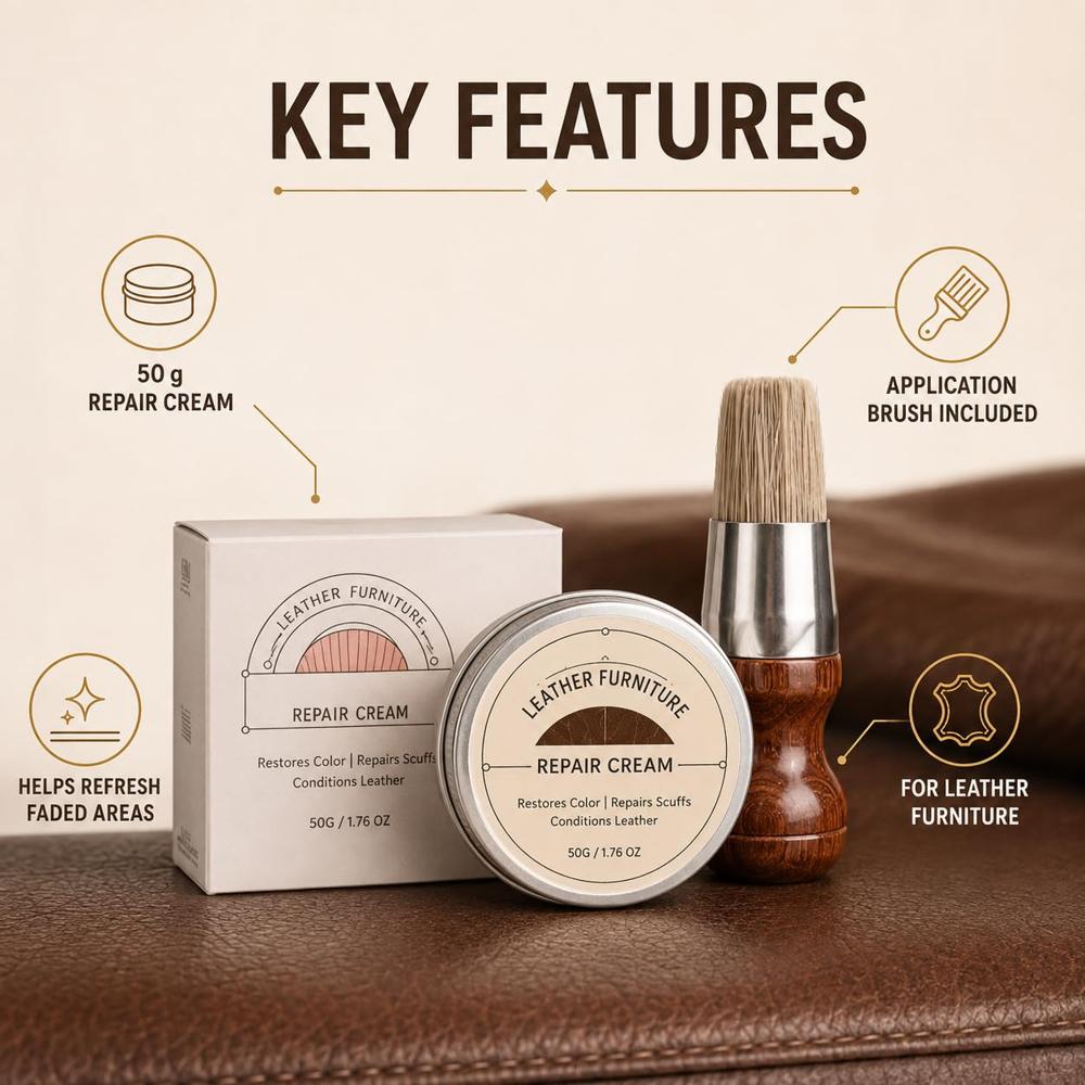 Leather Furniture Repair Cream With Brush