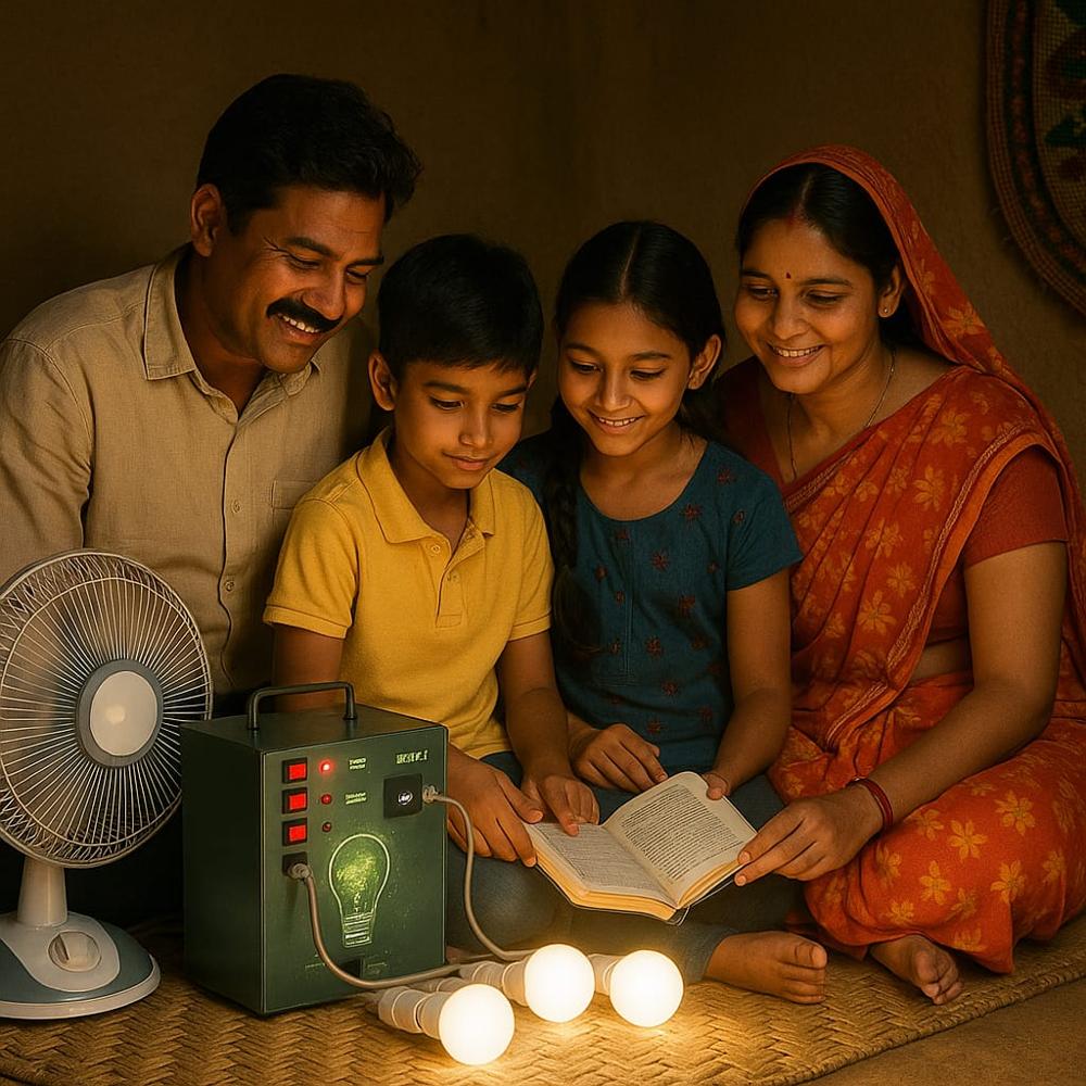 75W Solar Home Lighting System With Fan