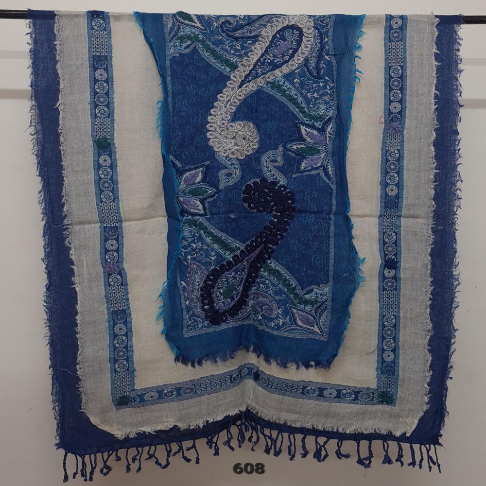 Pure Wool Jamawar Boiled Over Cut Embroidered Stoles