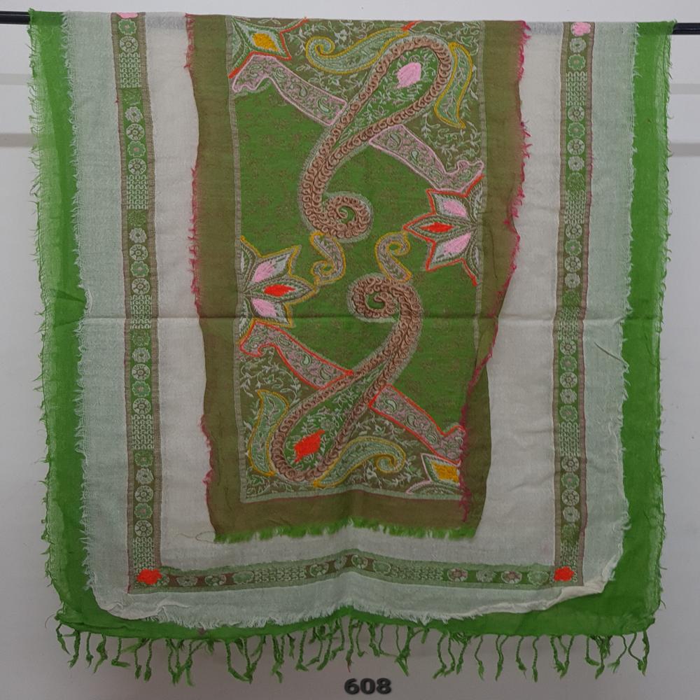 Pure Wool Jamawar Boiled Over Cut Embroidered Stoles