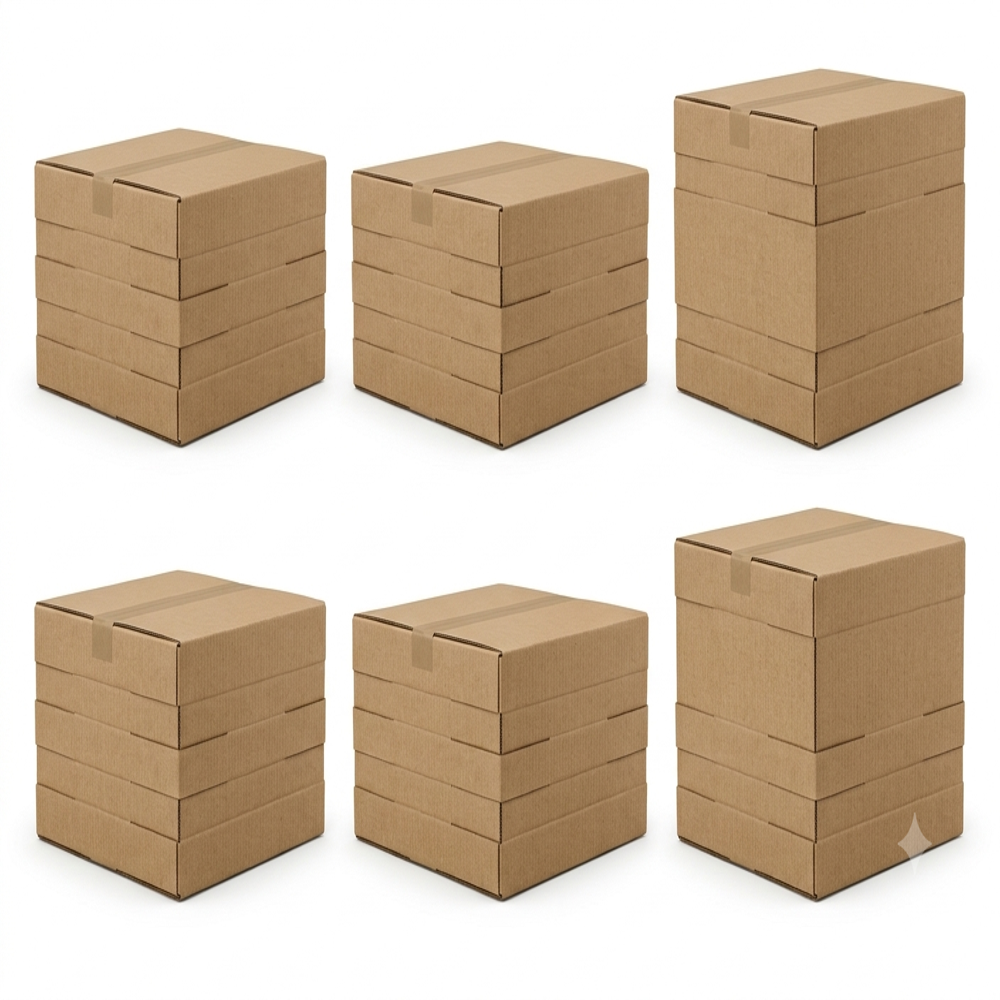 Multi Depth Boxes - Corrugated Cardboard, Custom Sizes, Brown, 3 Or 5 Ply, Adjustable Height, Flap Top Closure, Moisture Resistant Options