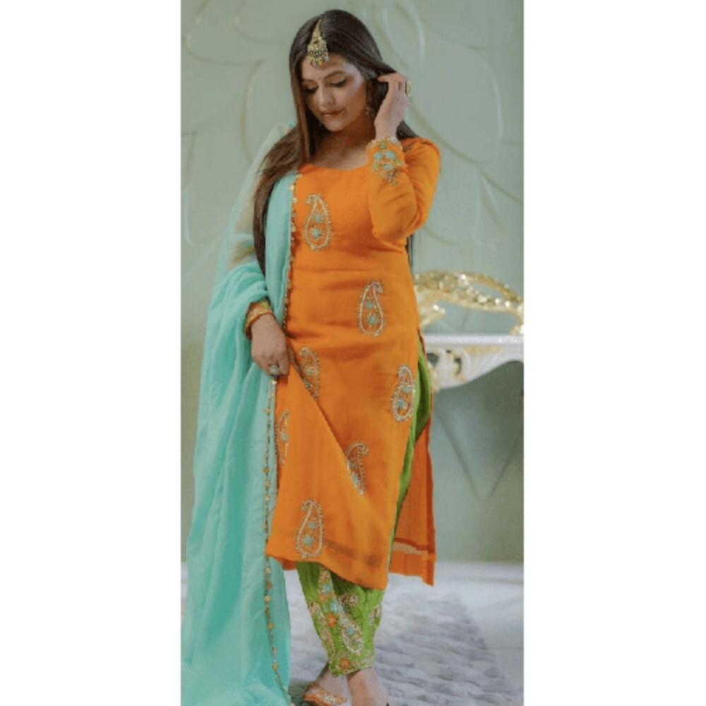 Glass Organza Shirt Upada Bottom Organza Dupatta