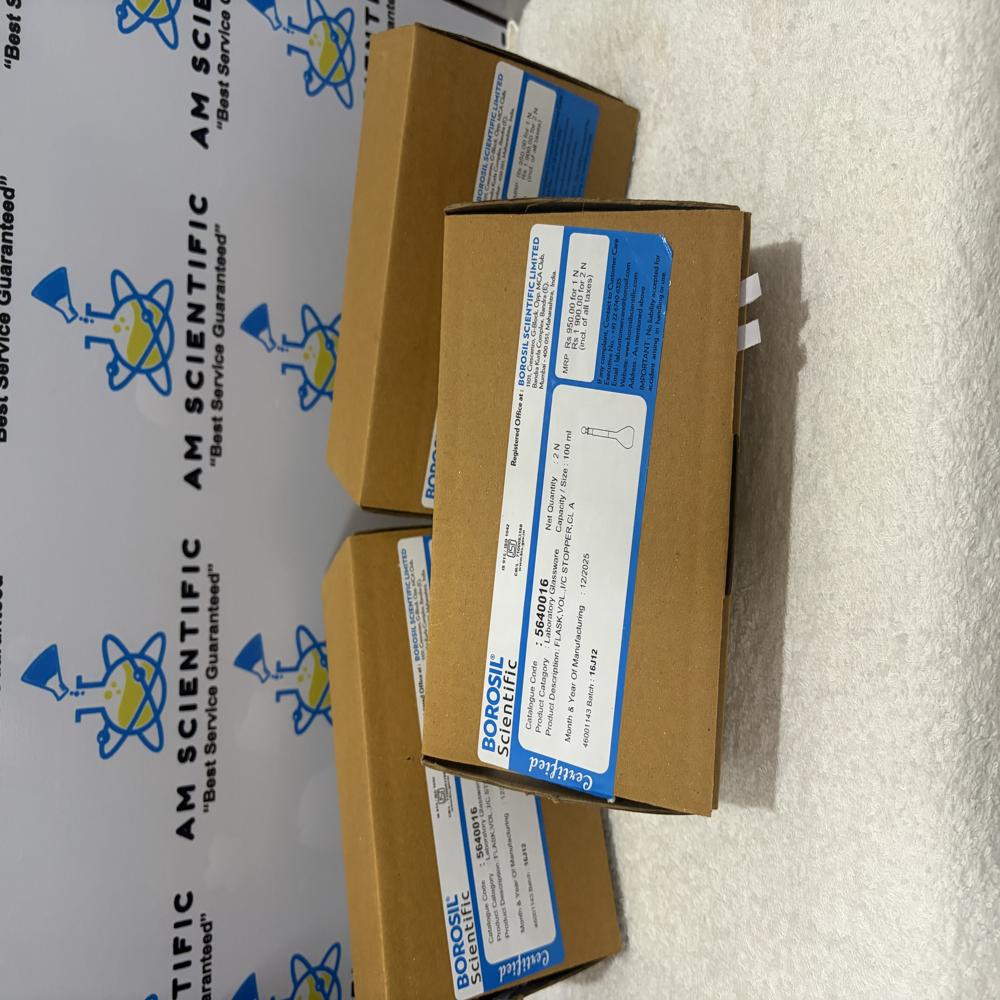 Borosil Volumetric Flasks Class A Narrow Mouth Clear