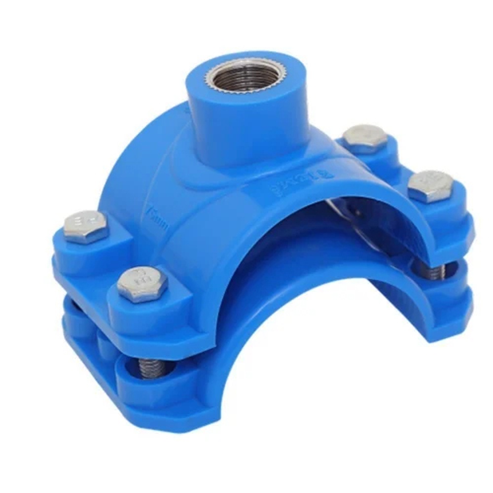 Pp Saddle Clamp - Pp Material, 110mm Diameter, Blue Color | U-shaped Design, Easy Installation, Corrosion & Chemical Resistant