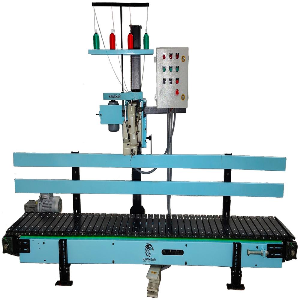 HM25-PS1 HAWKSAR Semi Automatic Bag Closing Machine with Conveyor