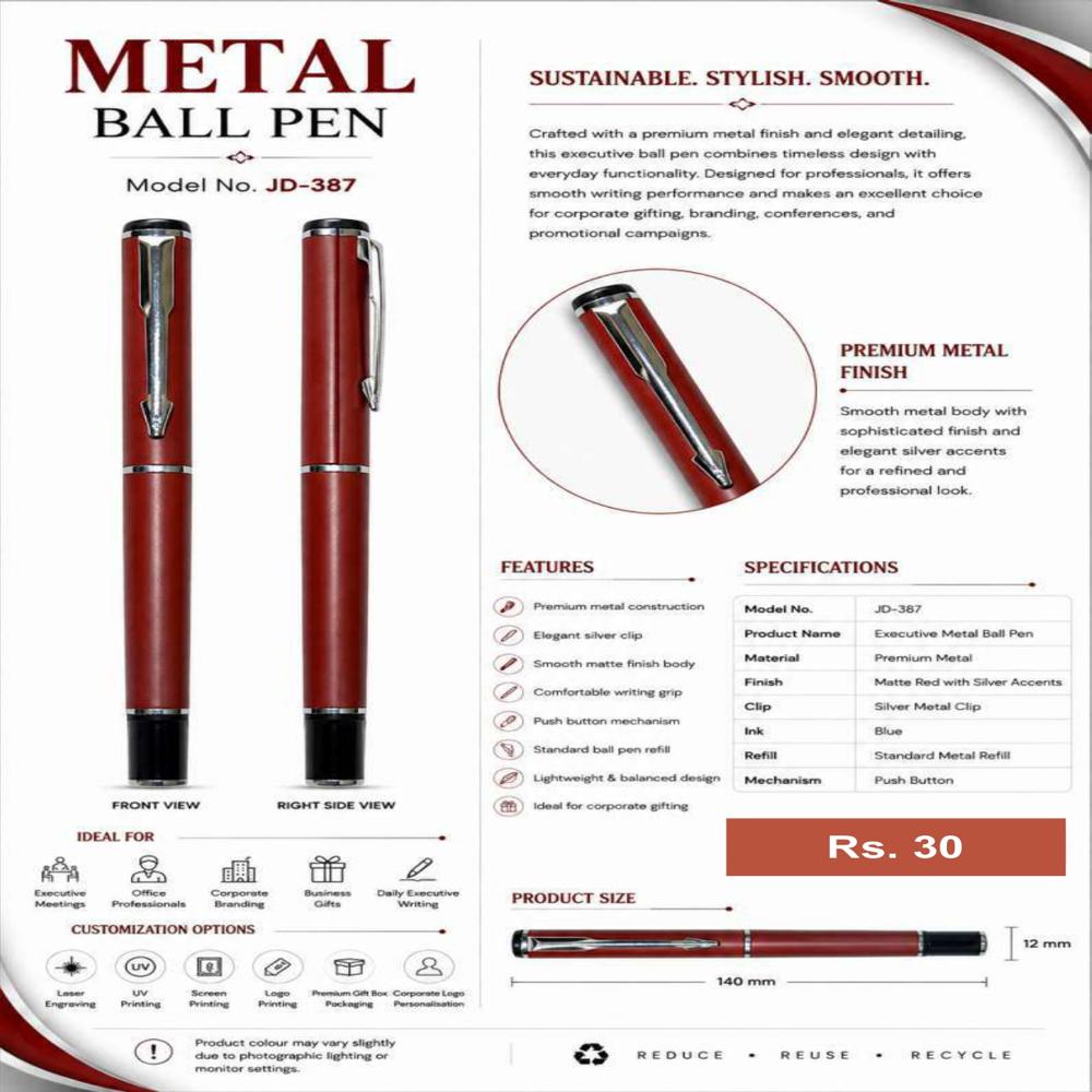JD-386 Executive Metal Ball Pen 