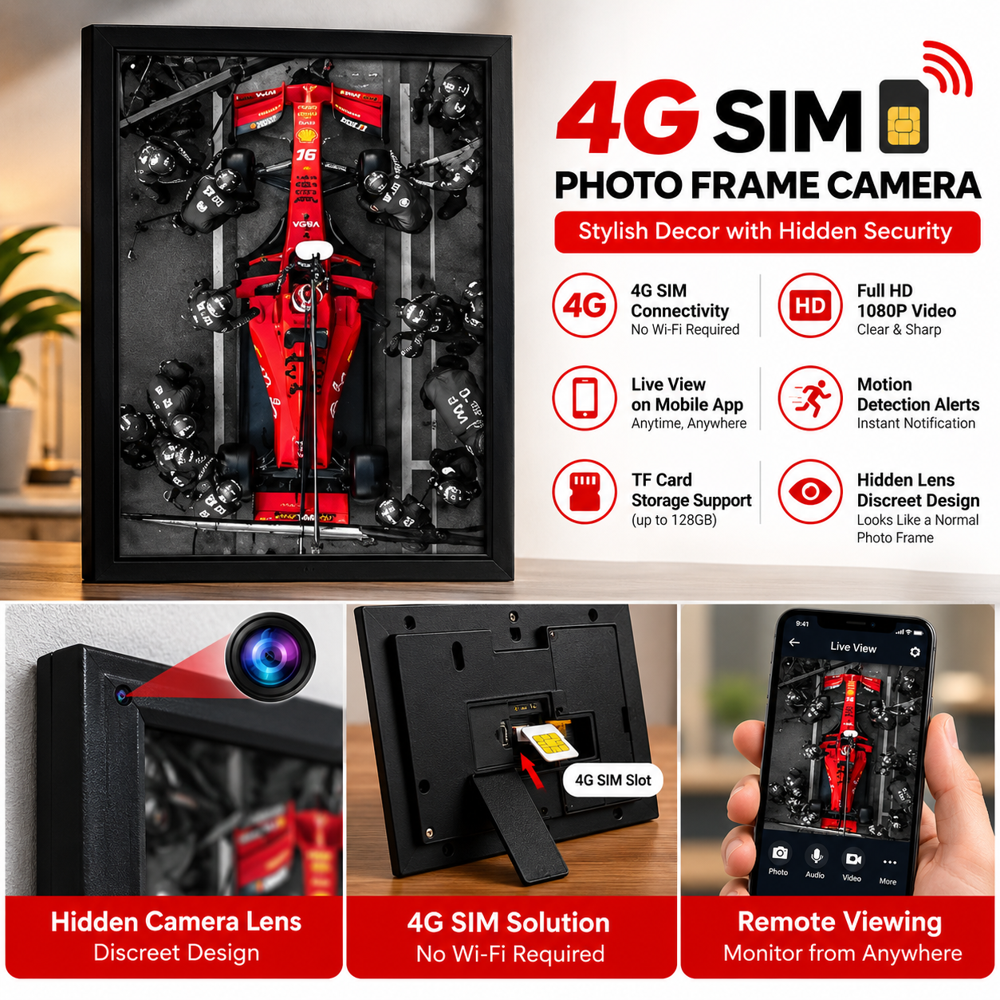 4G SIM Photo Frame Hidden Camera