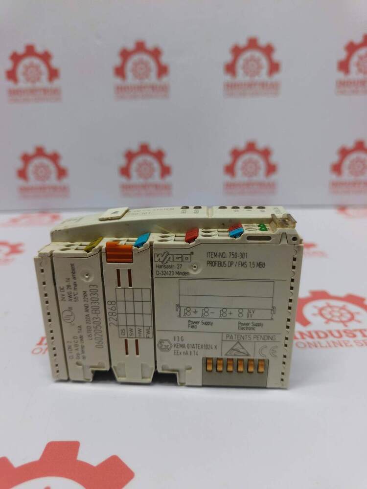 WAGO 750-301 PROFIBUS DP/FMS Fieldbus Coupler Engineered For The Modular WAGO-I/O-SYSTEM 750 Series