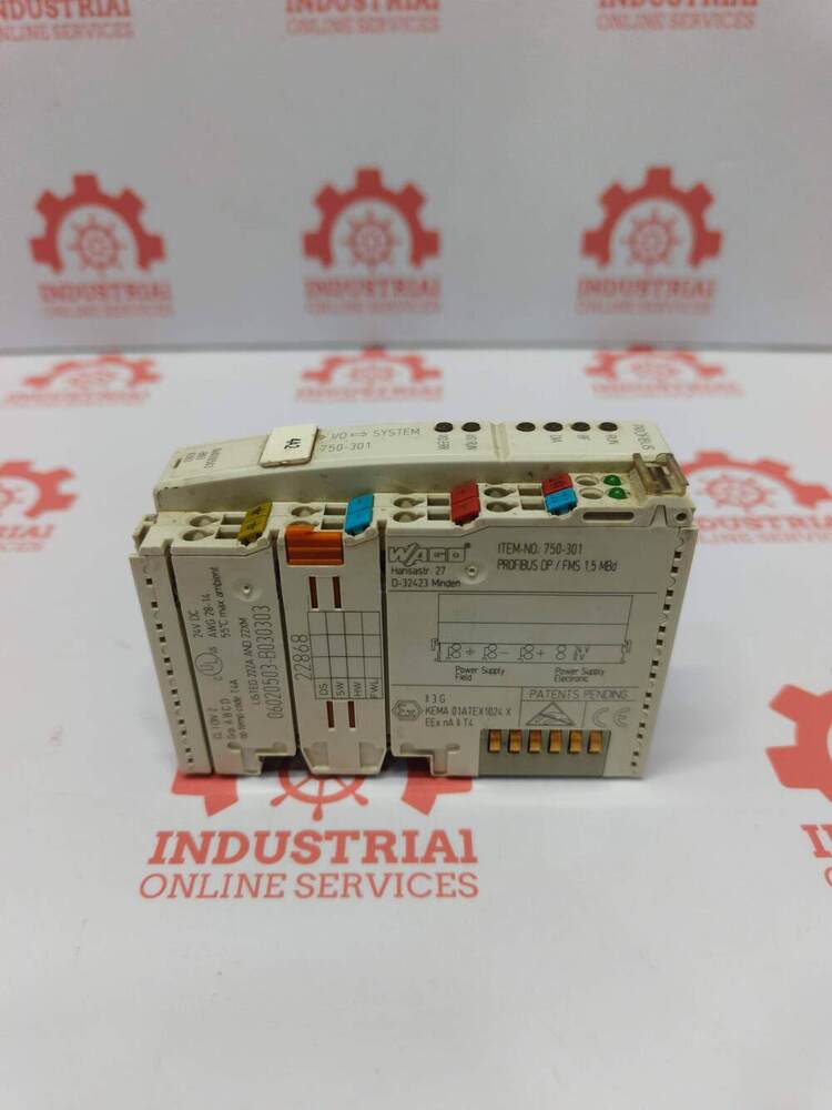 WAGO 750-301 PROFIBUS DP/FMS Fieldbus Coupler Engineered For The Modular WAGO-I/O-SYSTEM 750 Series