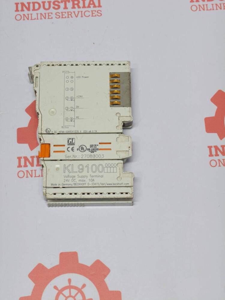 BECKHOFF KL9100 24 V DC Potential Supply Terminal (Power Feed Terminal)