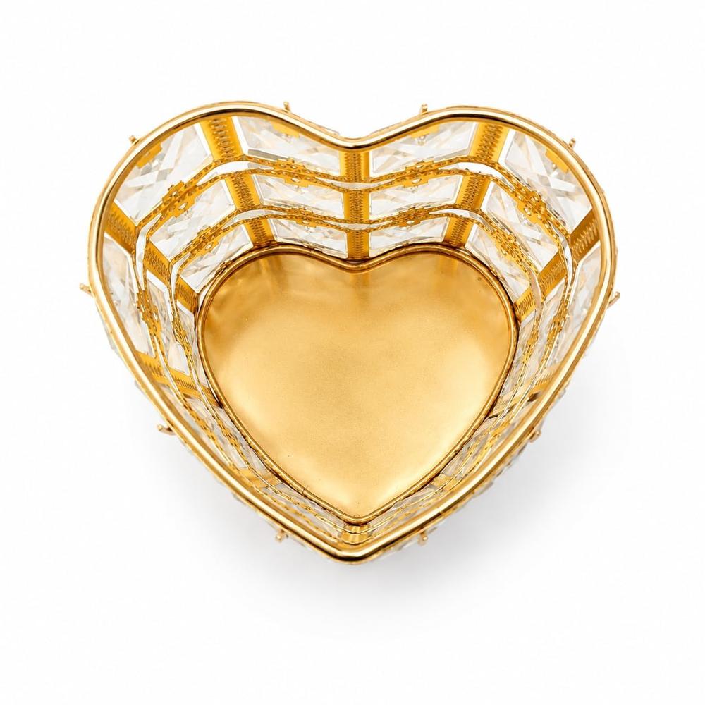 Heart Shape Makeup Holder - Color: Golden