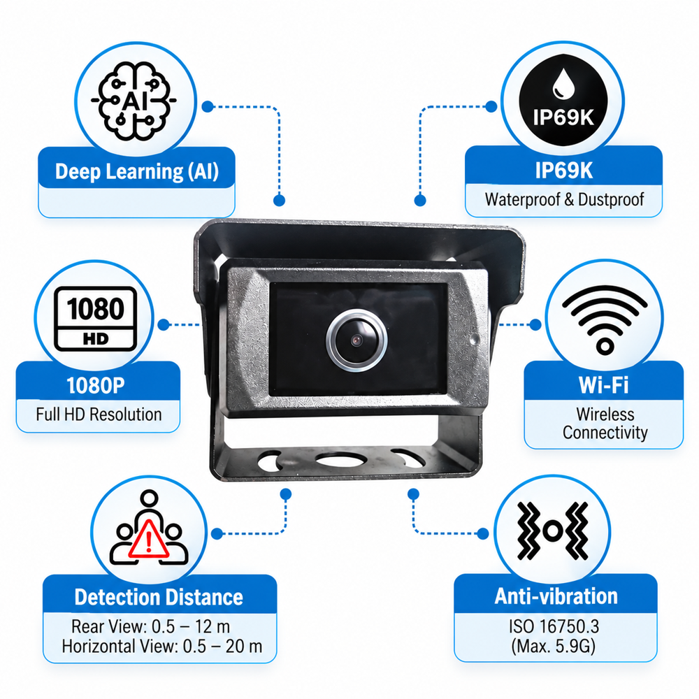 Forklift AI Pedestrian camera Detection System