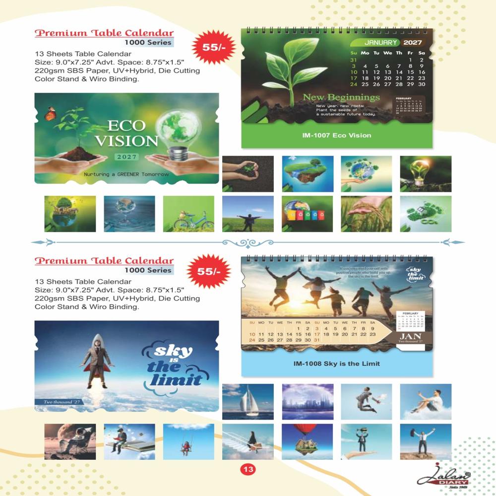 Jalan IM-1007 Table Calander