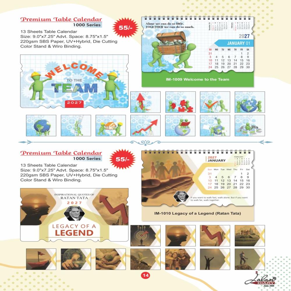 Jalan IM-1009 Premium Table Calander