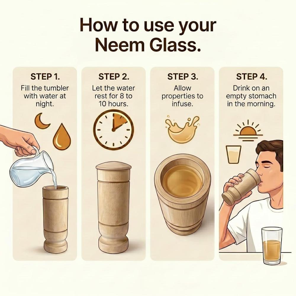 Neem Wood Diabetic Tumbler