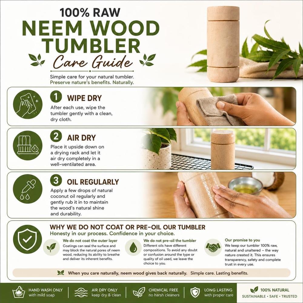 Neem Wood Diabetic Tumbler
