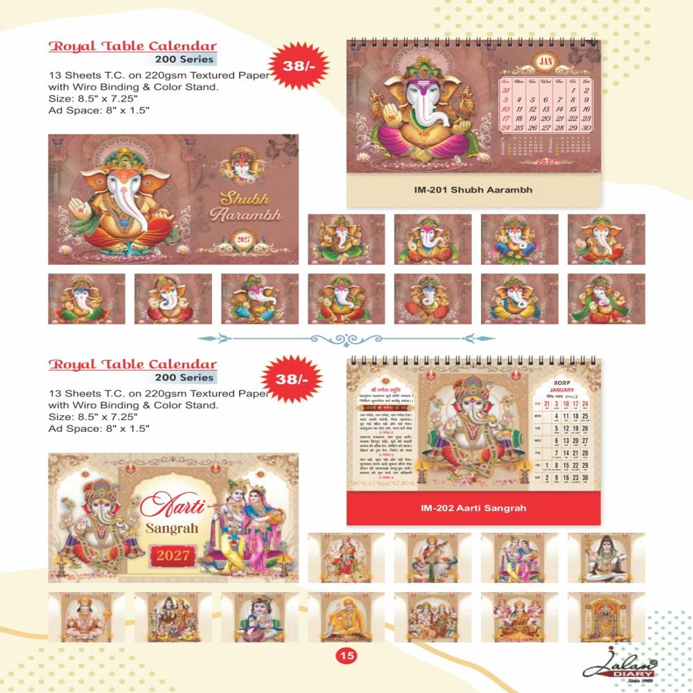Jalan IM-201 Royal Table Calander