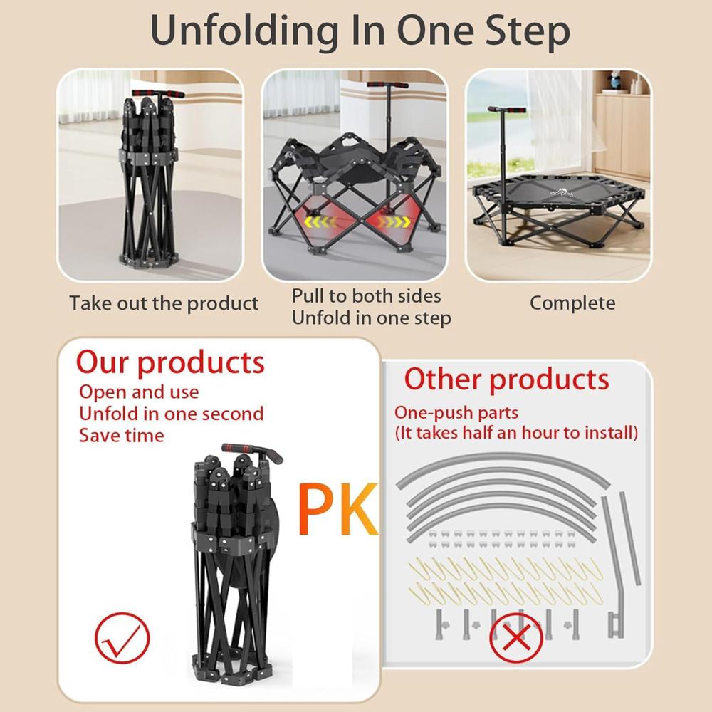 40-Inch Elastic Mini Trampoline with Handle (100kg Cap.)