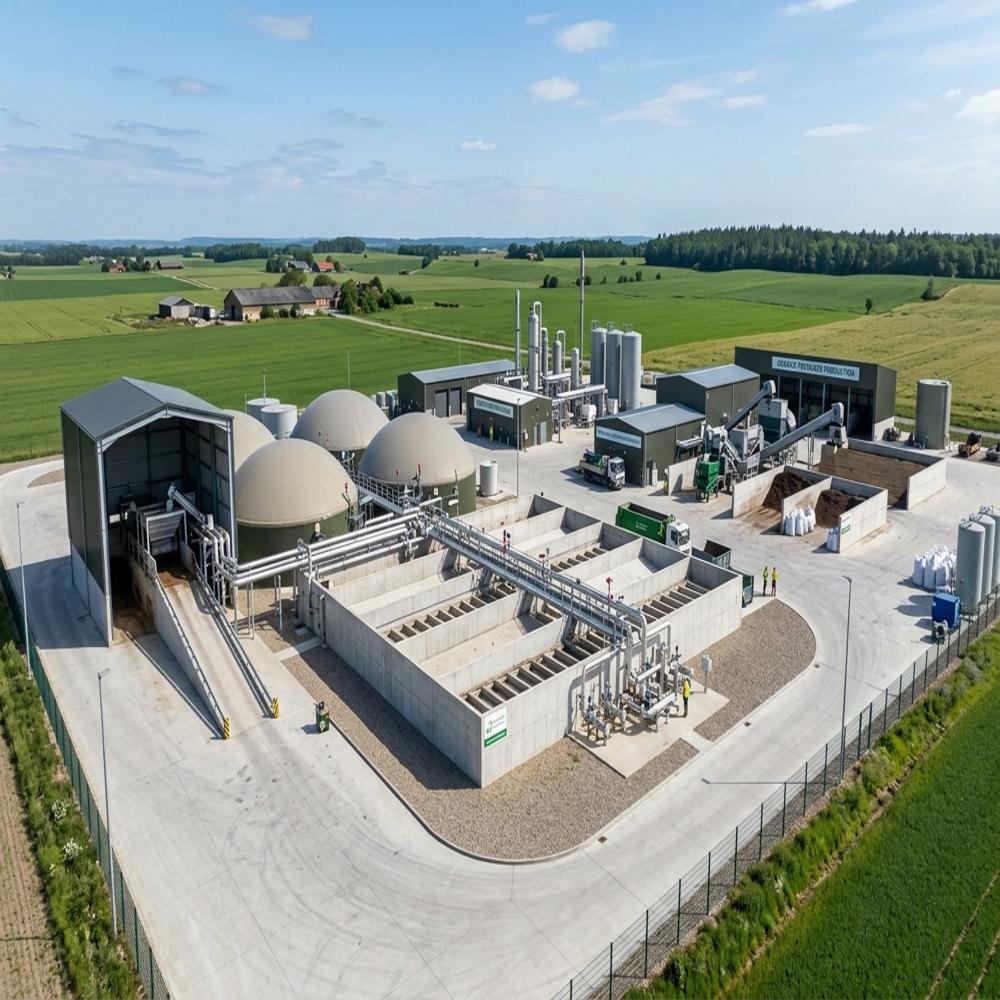 Turnkey Electricity Generation Dairy Manure Continuous Plug Flow Dry Digestion Inoculum Recycle Loop Biogas Plant