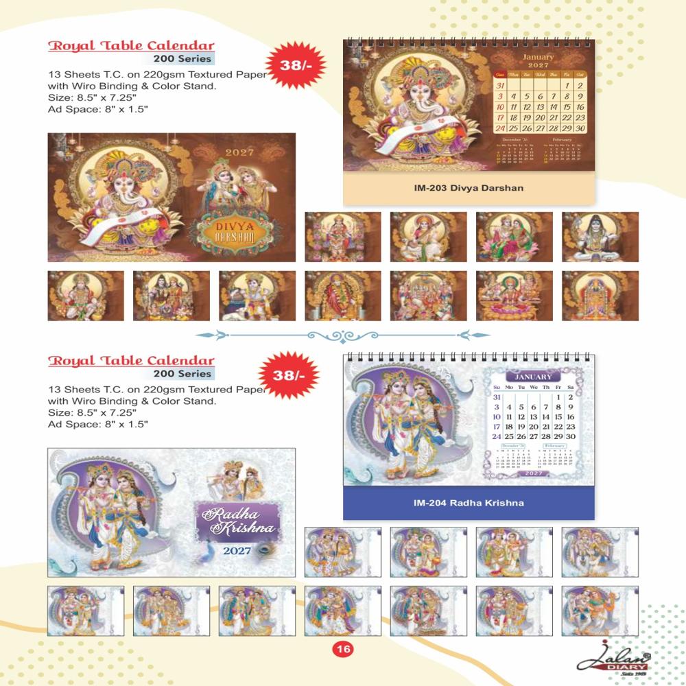 Jalan IM-204 Royal Table Calander