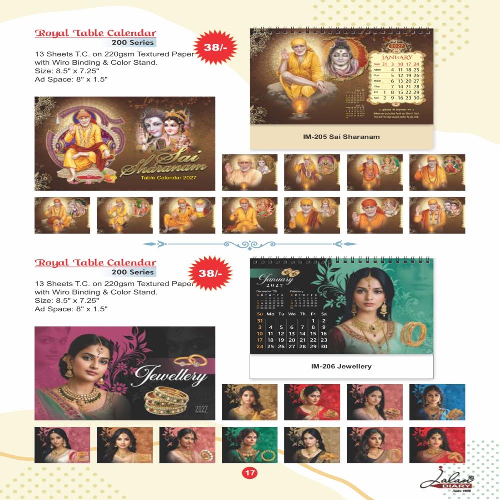 Jalan IM-205 Premium Table Calander