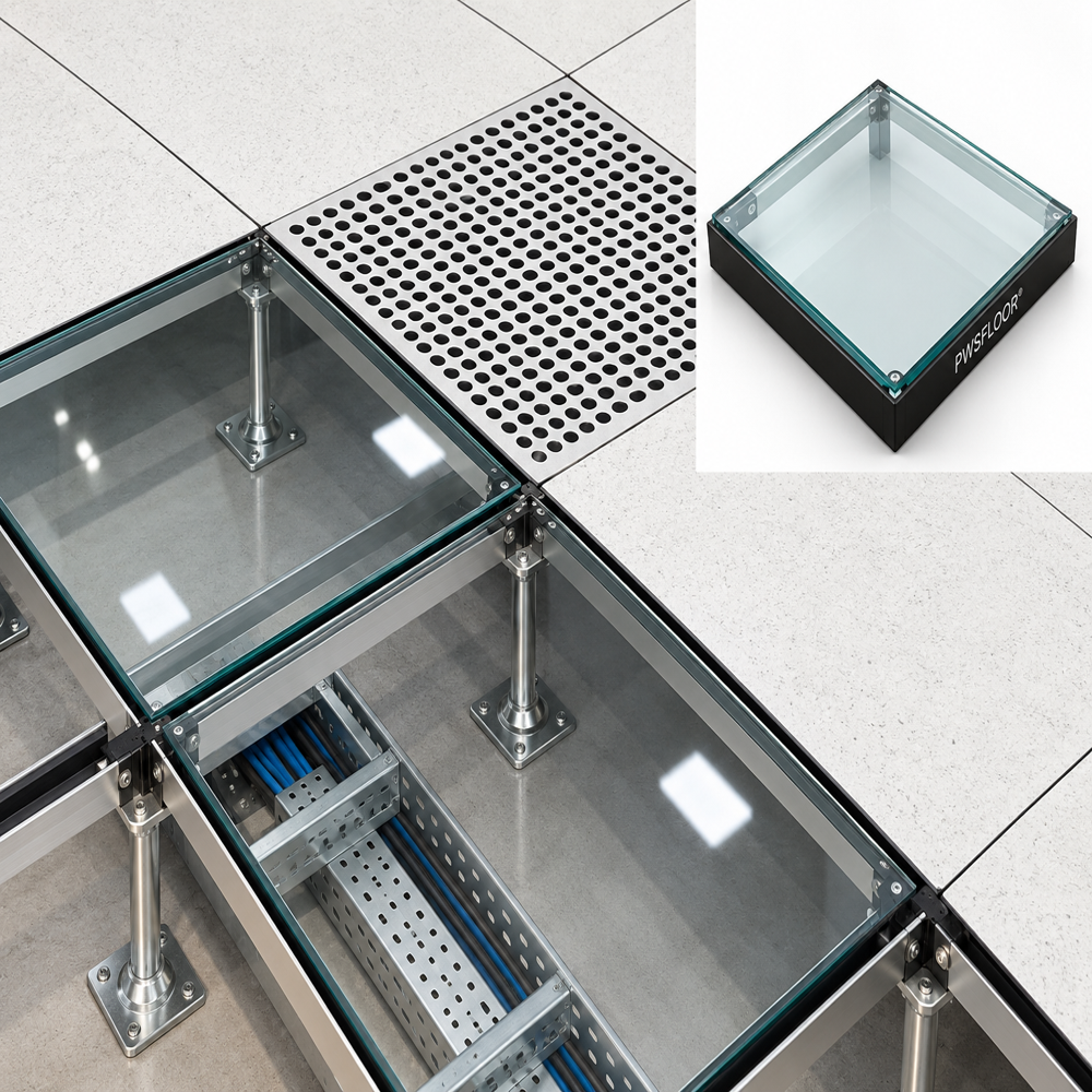 Glass Raised Floor Panel - Color: Transparent