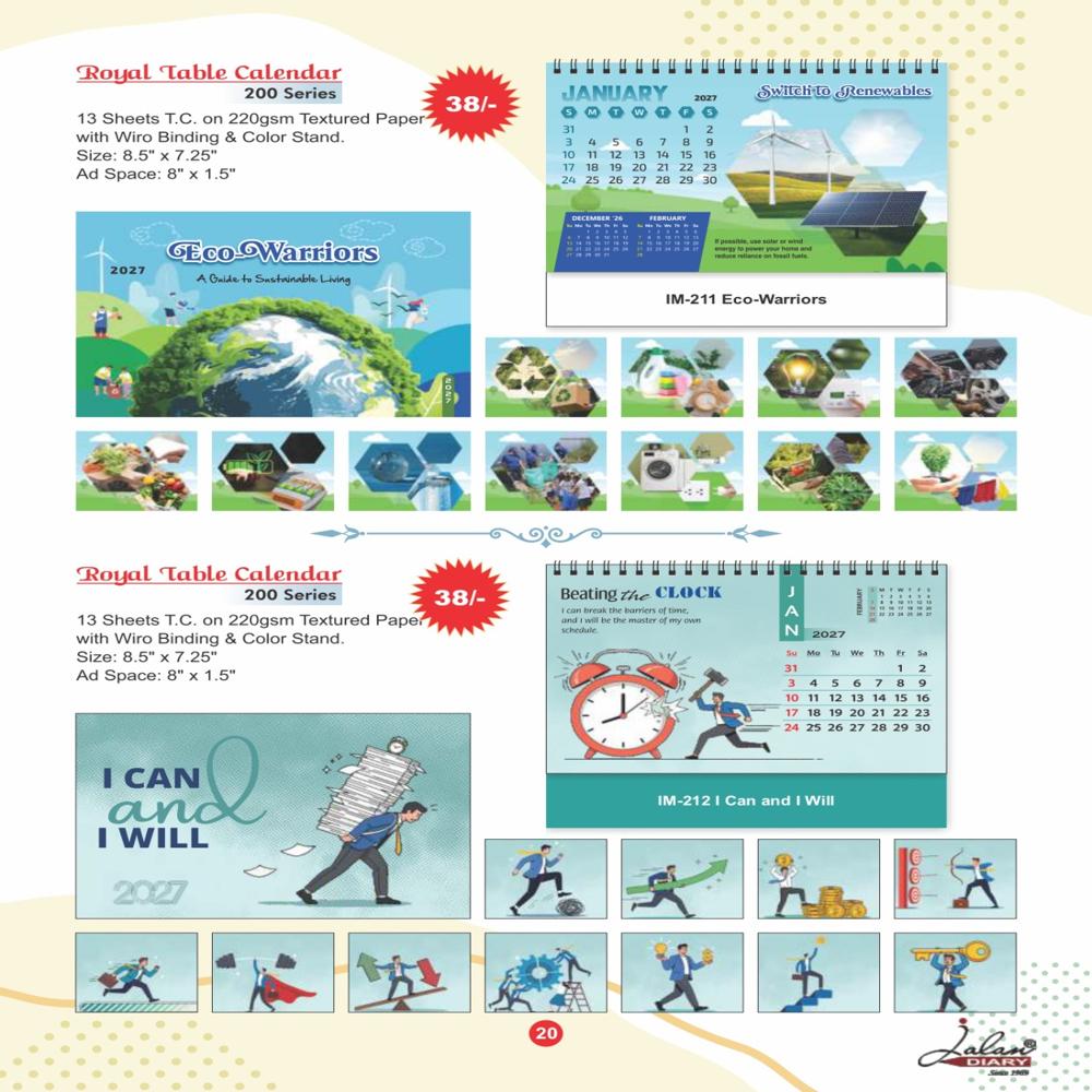 Jalan IM-212 Premium Table Calander