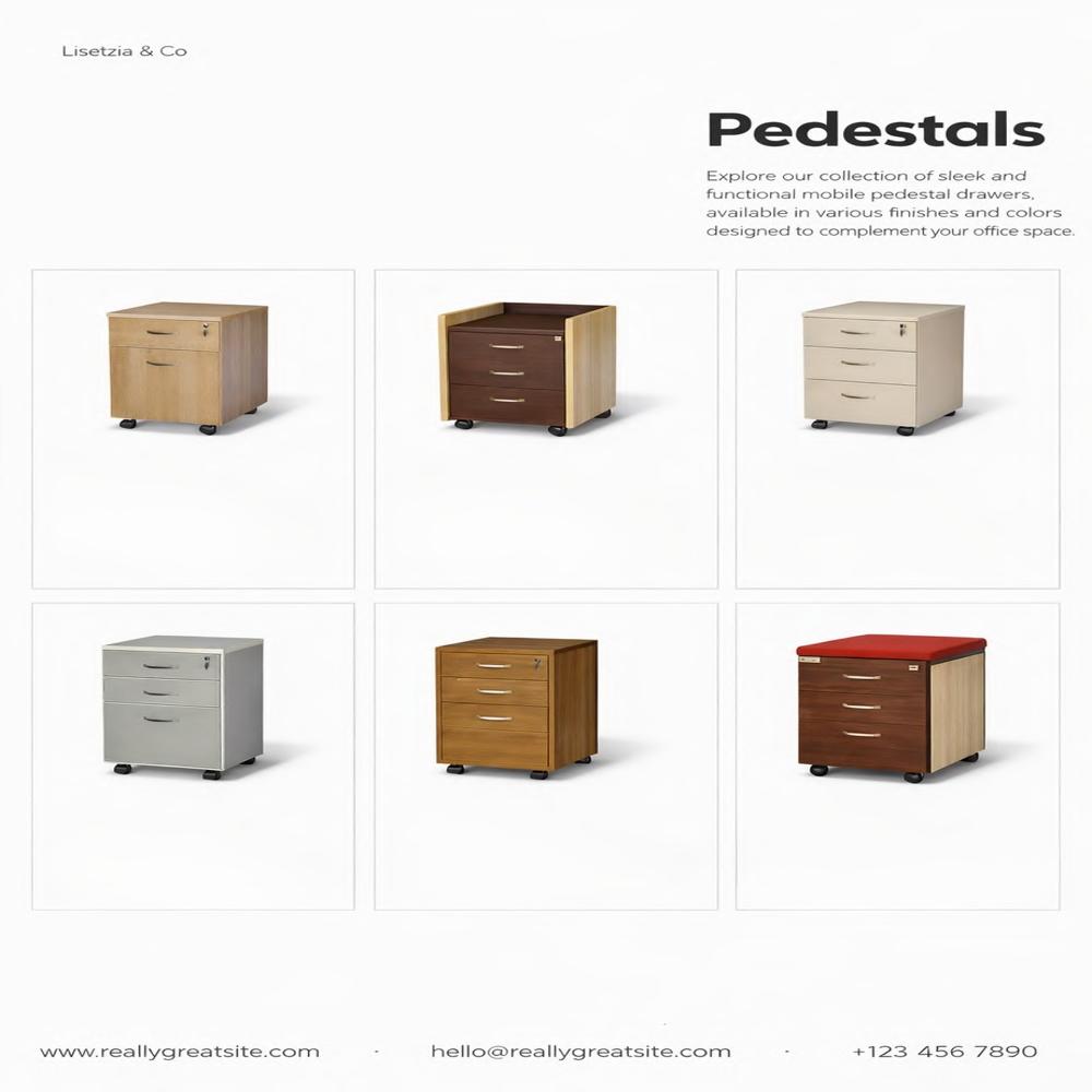 Wooden Drawer Pedestal