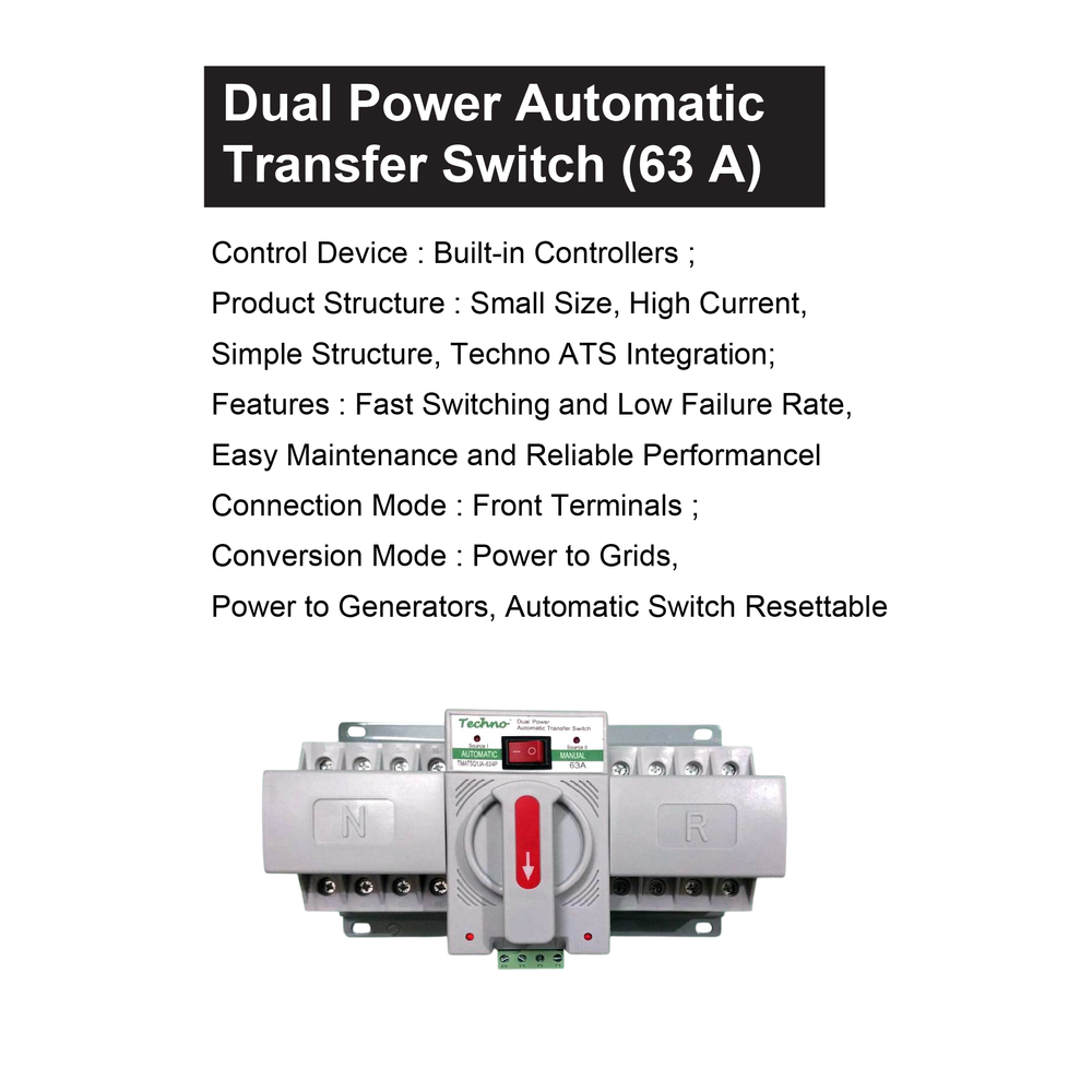Automatic Transfer Switch for EB and Generator 63 A