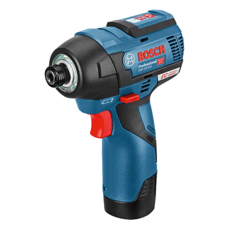 Bosch GDR 12 V-EC 1/4in 110Nm 2600/3100 rpm with 2 battery 1 charger Cordless Impact Driver