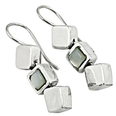 रेनबो मूनस्टोन के साथ नवीनतम उत्पाद सिल्वर स्टर्लिंग कान की बाली