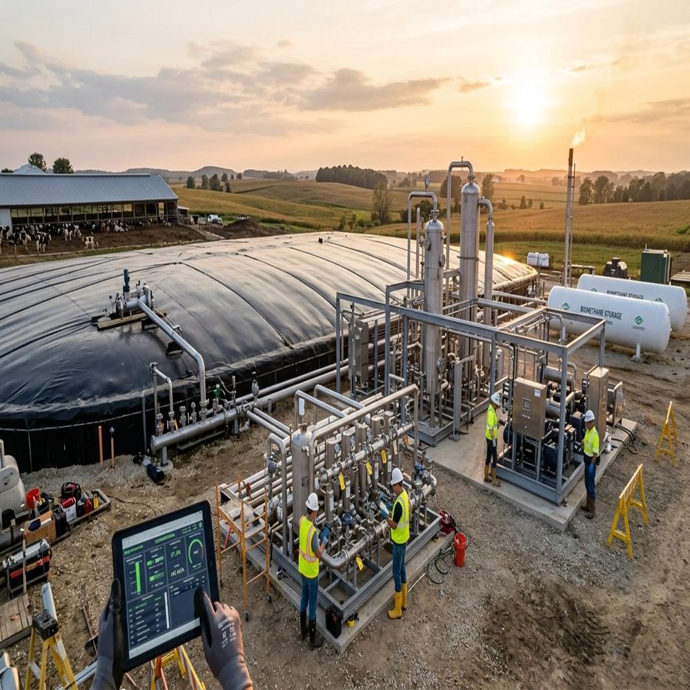 Turnkey Organic Fertilizer Production Food Waste Covered Lagoon High-Yield Anaerobic Digester Plant