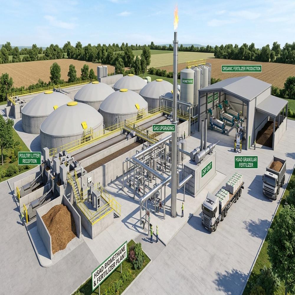 Operational Grid Injection Organic Waste CSTR (Continuous Stirred Tank Reactor) Continuous Bio-CNG Plant