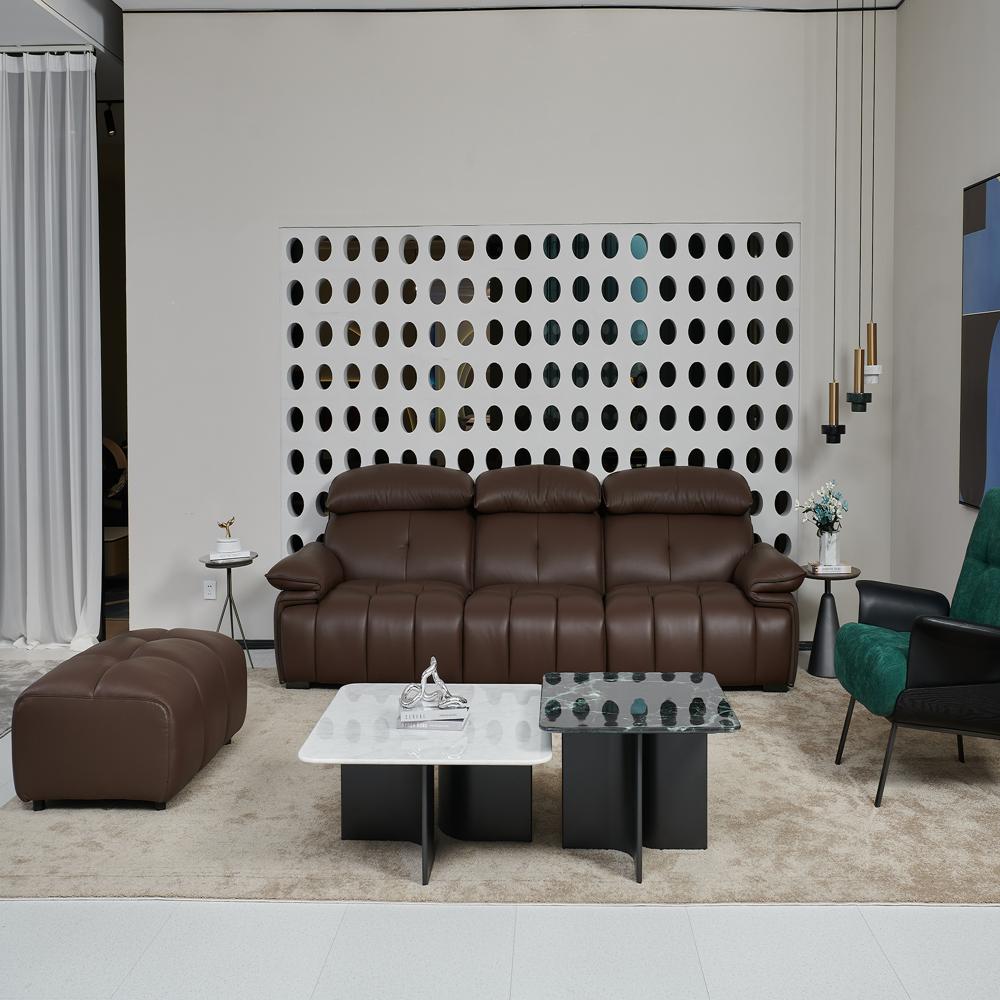 Modern Armrest High-Backed Leather Sofa