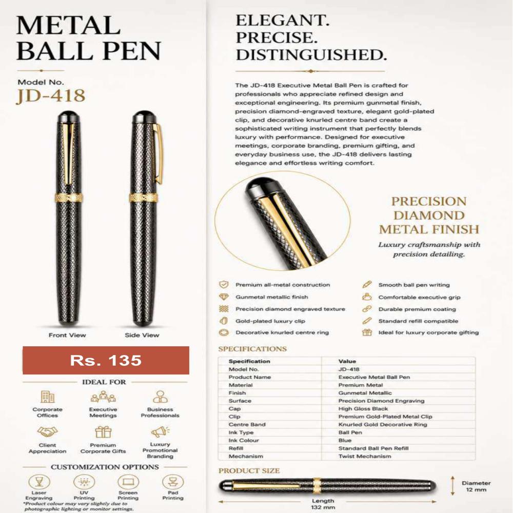 JD-418 Executive Metal Ball Pen