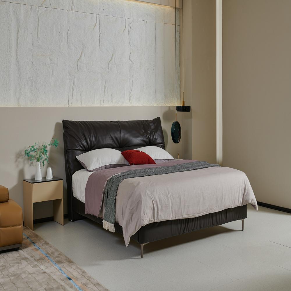 Modern Black Leather Bed