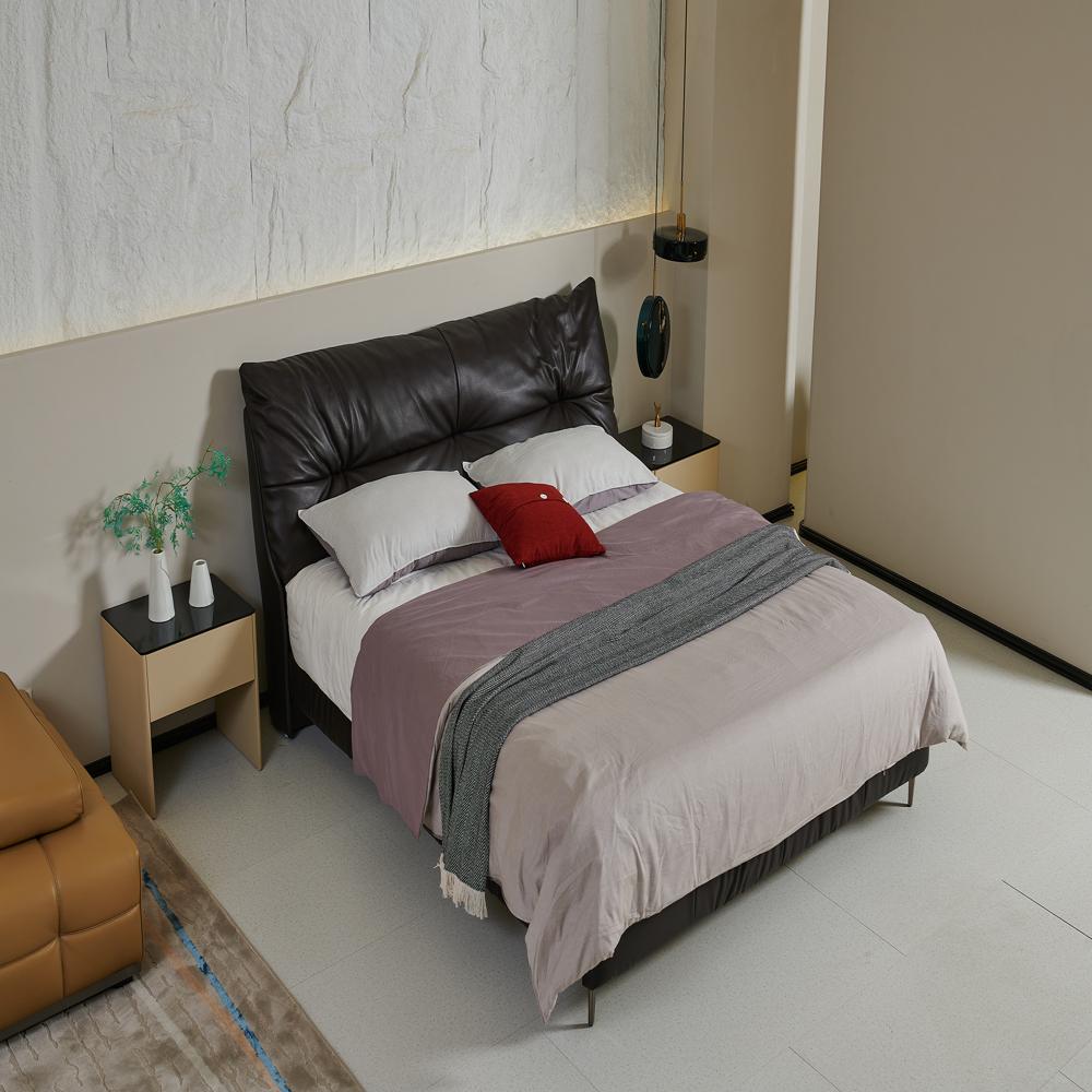 Modern Black Leather Bed
