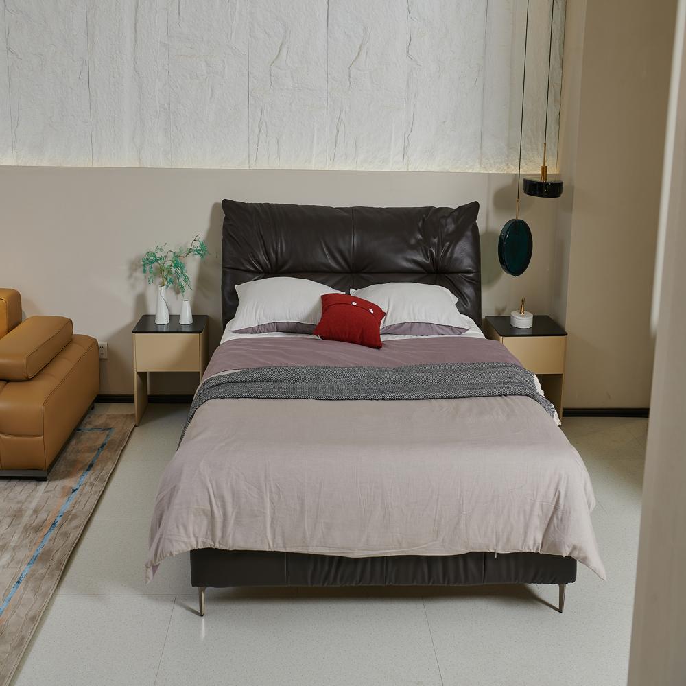 Modern Black Leather Bed