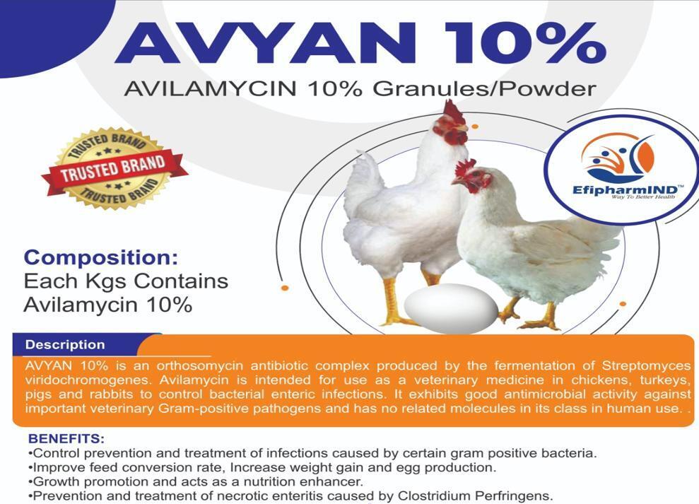 Avilamycin 10% Granules Powder - Admixture (%): Na