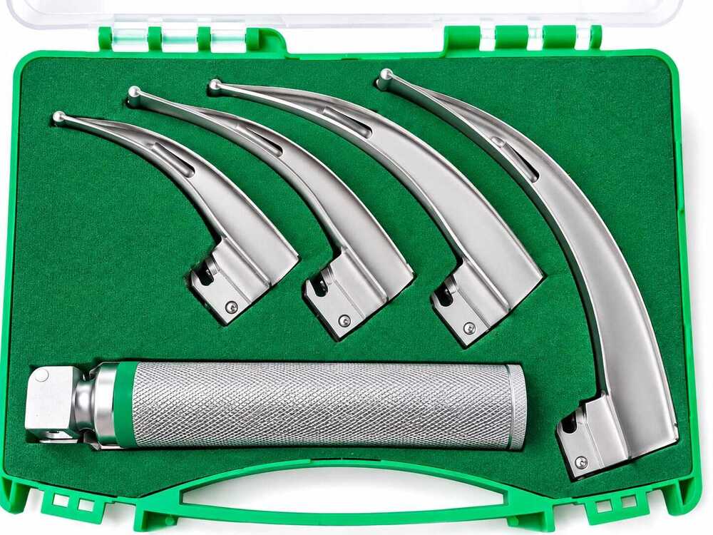 Laryngoscope Fiber Optic Adult Set Imported