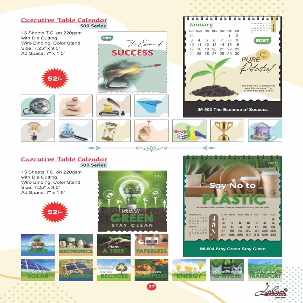 Jalan IM-503 Ecexcutive Table Calender