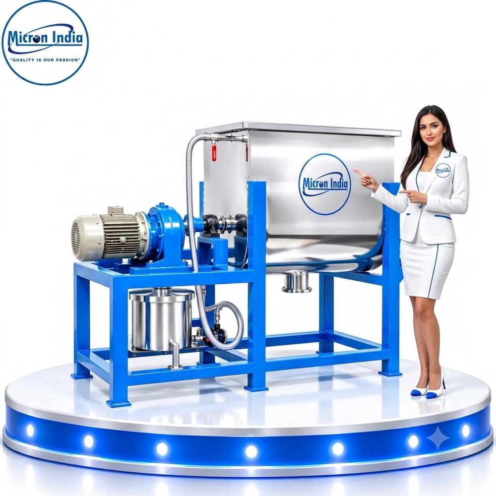 300Kg Ribbon Blender Center Discharge With Spray System - Application: Mixing