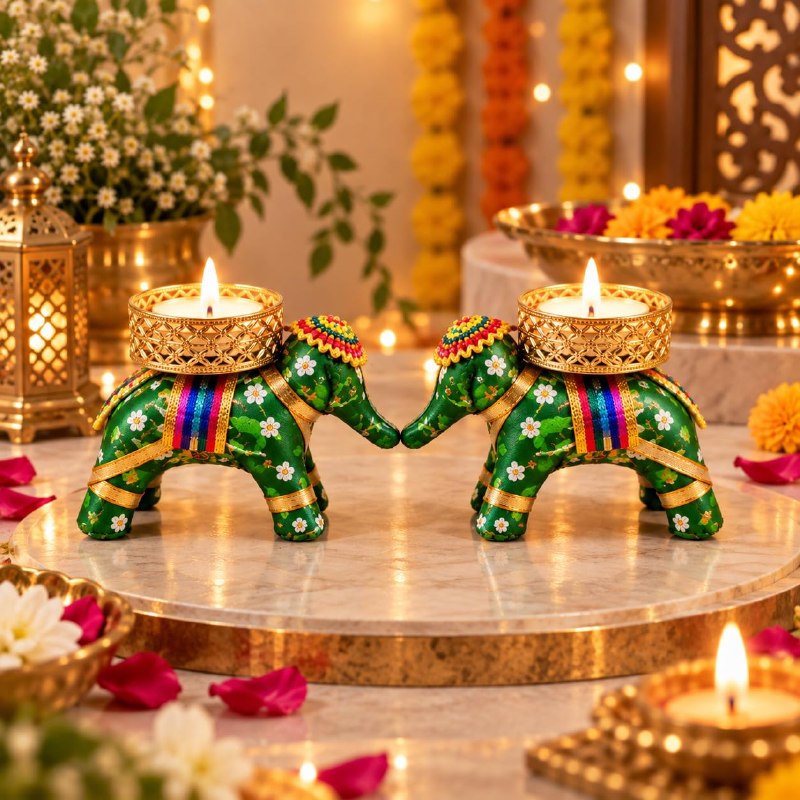Elephant Shaped Decorative Tea Light Holder