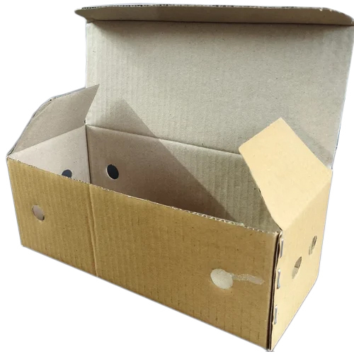 Brown Corrugated Box with Ventilation Holes for Fruit