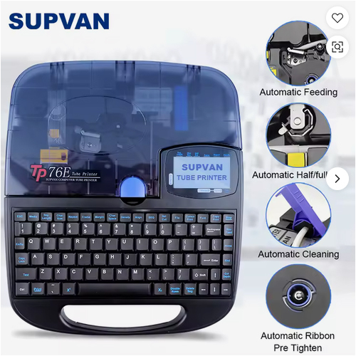 SUPVAN Wire Tube Printer TP76E With 300dpi High-resoluton Printing Identification Tag Printer