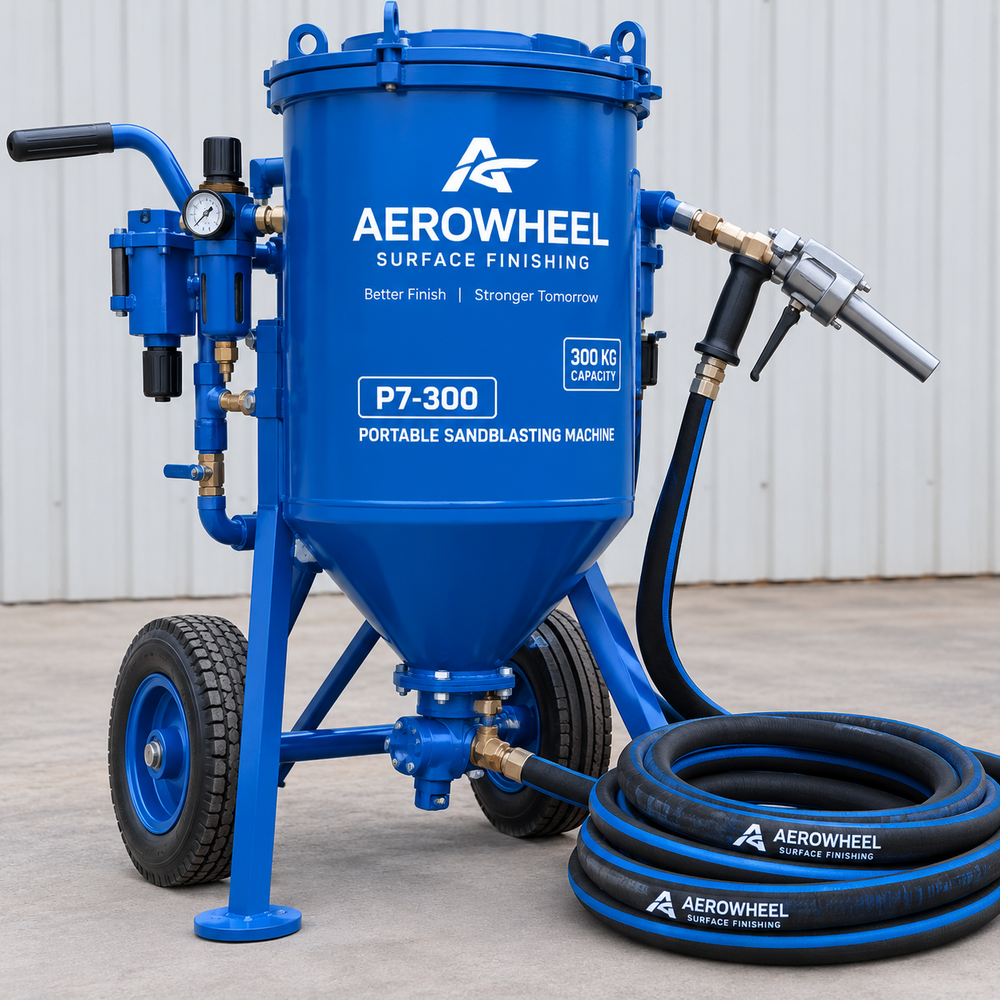 P-7 300Kg Portable Sand Blasting Machine - Color: Blue
