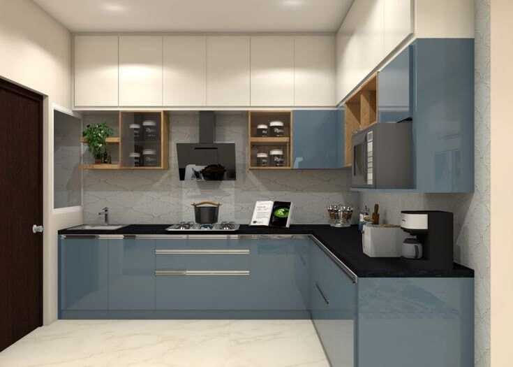 Modern L-Shaped Modular Kitchen