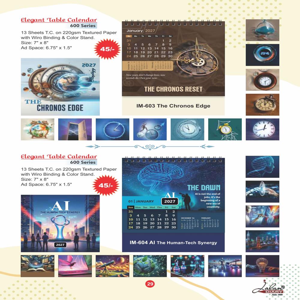 Jalan IM-604 Elegant Table Calendar